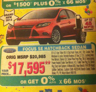 Illustration for article titled New Ford Focus With 6.2 Liter V8 Gets Up To 45 MPG And Costs Just $17,595